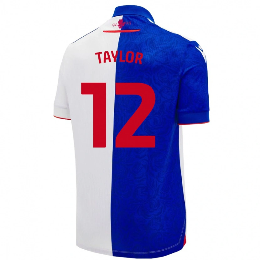 Danxen Dzieci Emma Taylor #12 Niebieski Biały Domowa Koszulka 2024/25 Koszulki Klubowe