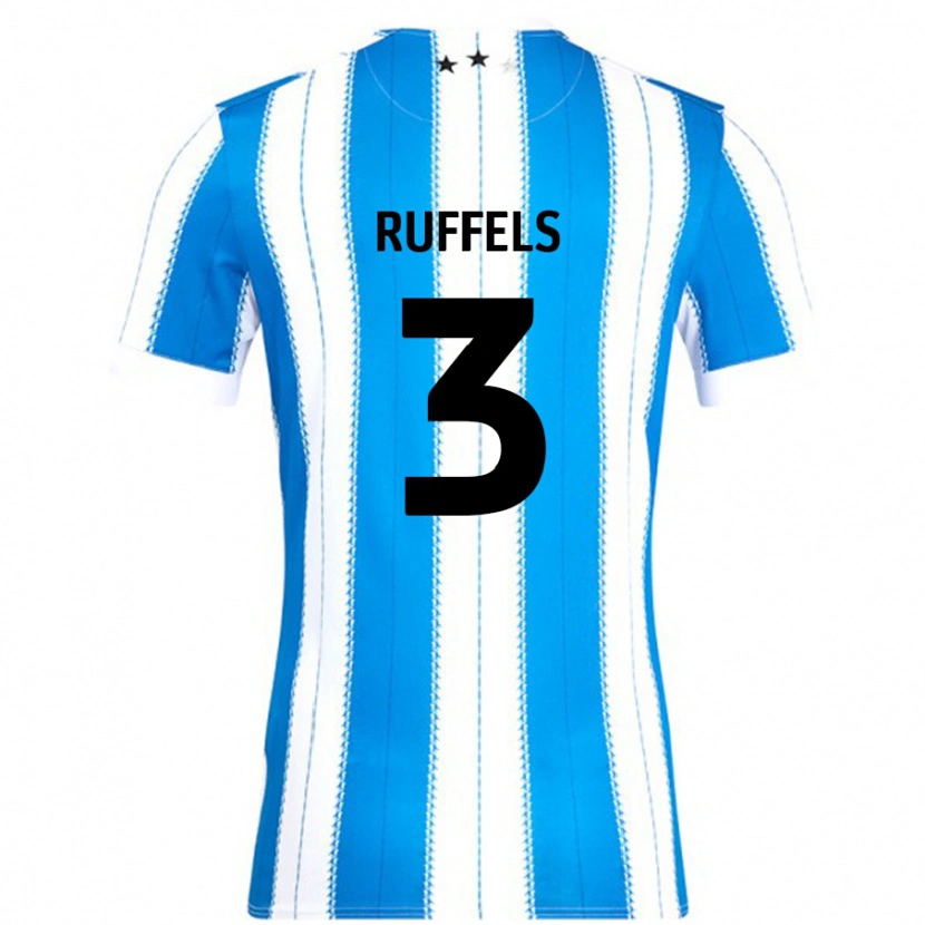 Danxen Dzieci Josh Ruffels #3 Niebieski Biały Domowa Koszulka 2024/25 Koszulki Klubowe