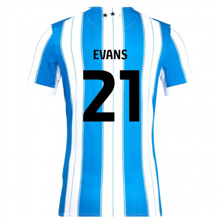 Danxen Dzieci Antony Evans #21 Niebieski Biały Domowa Koszulka 2024/25 Koszulki Klubowe