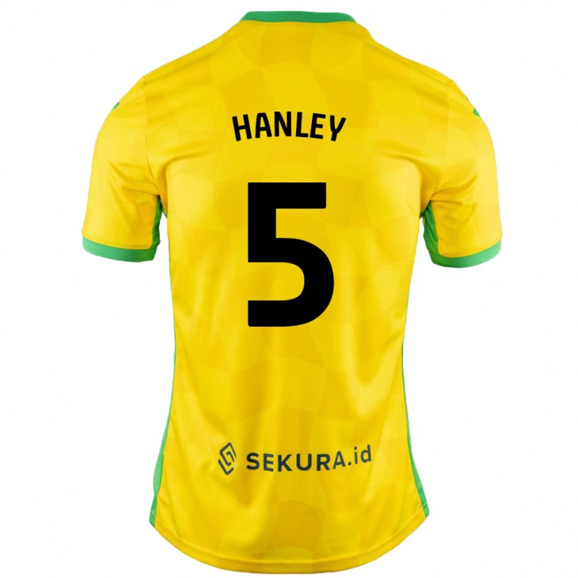 Danxen Dzieci Grant Hanley #5 Żółty Zielony Domowa Koszulka 2024/25 Koszulki Klubowe