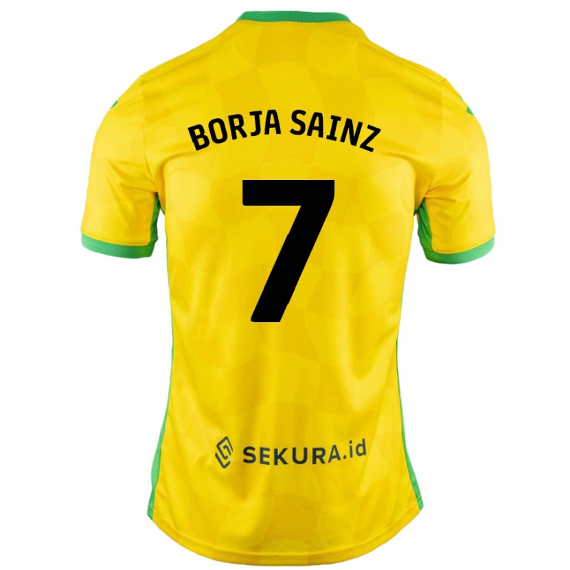 Danxen Dzieci Borja Sainz #7 Żółty Zielony Domowa Koszulka 2024/25 Koszulki Klubowe