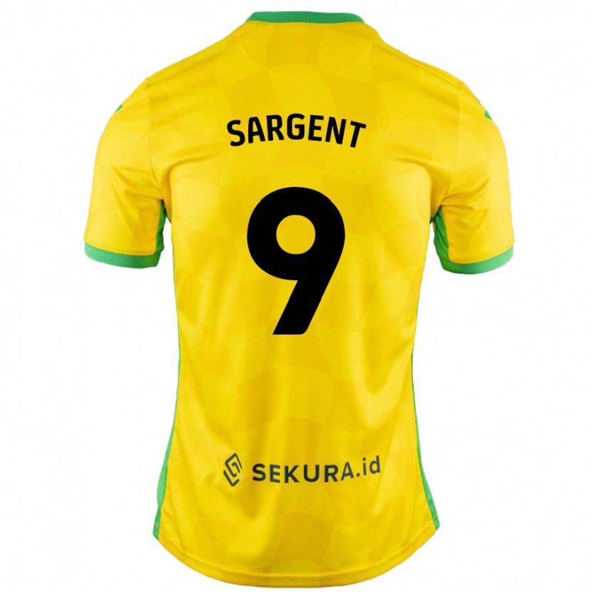 Danxen Dzieci Josh Sargent #9 Żółty Zielony Domowa Koszulka 2024/25 Koszulki Klubowe