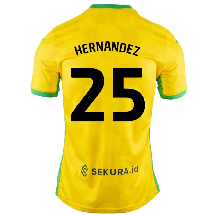 Danxen Dzieci Onel Hernández #25 Żółty Zielony Domowa Koszulka 2024/25 Koszulki Klubowe