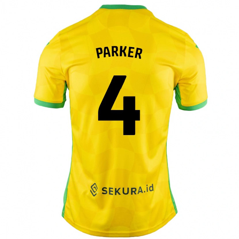 Danxen Dzieci Alice Parker #4 Żółty Zielony Domowa Koszulka 2024/25 Koszulki Klubowe