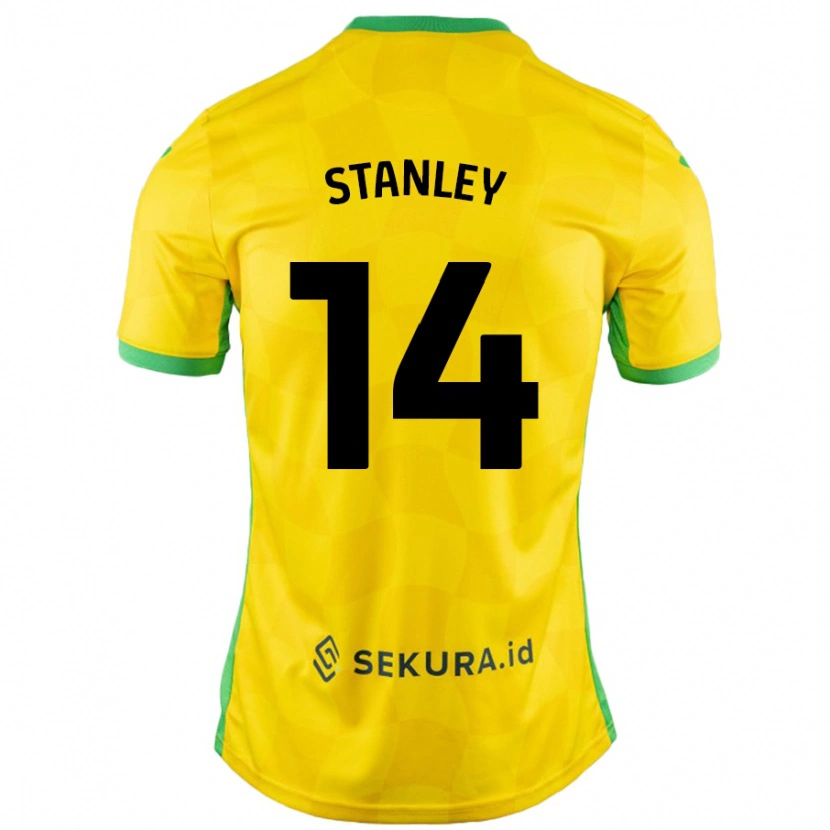 Danxen Dzieci Kathryn Stanley #14 Żółty Zielony Domowa Koszulka 2024/25 Koszulki Klubowe