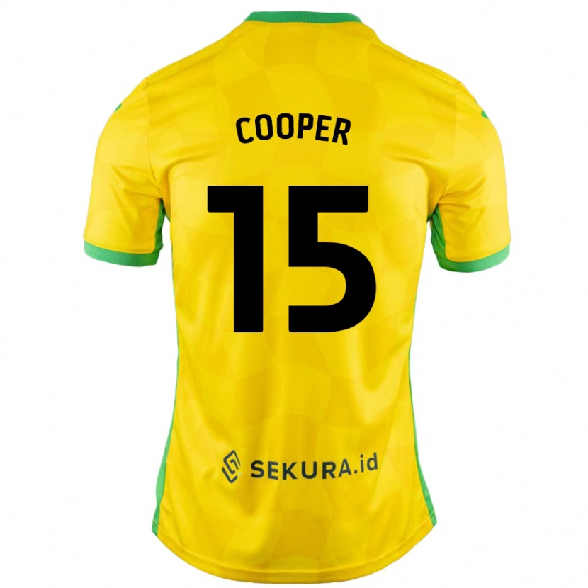 Danxen Dzieci Naomi Cooper #15 Żółty Zielony Domowa Koszulka 2024/25 Koszulki Klubowe