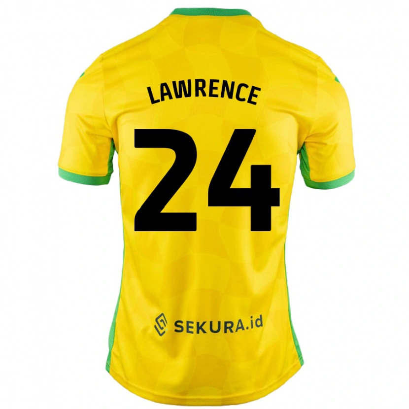 Danxen Dzieci Rachel Lawrence #24 Żółty Zielony Domowa Koszulka 2024/25 Koszulki Klubowe