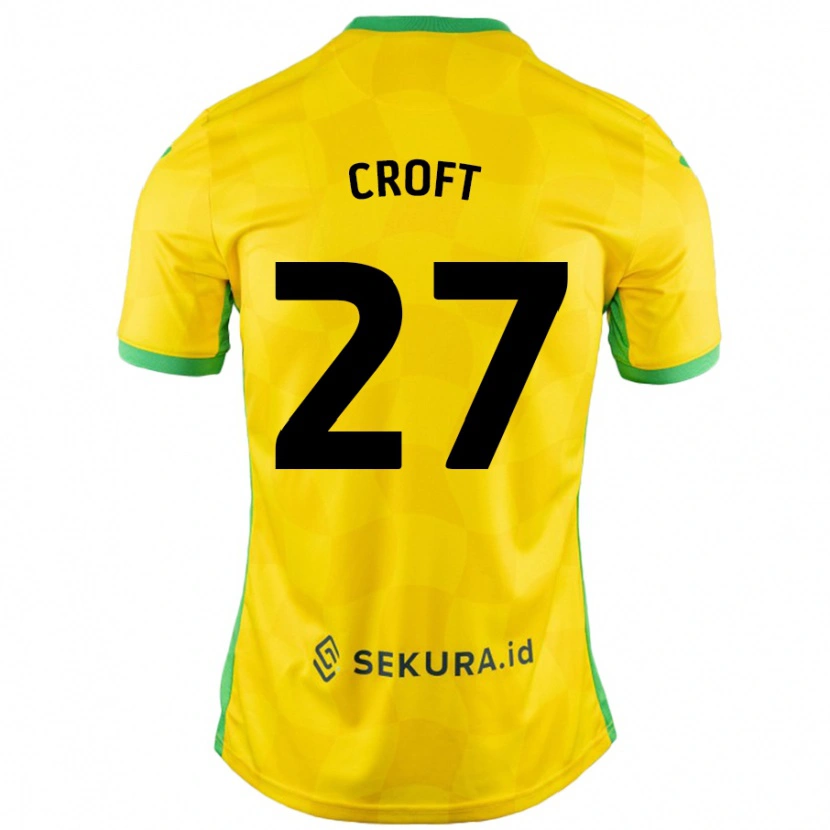 Danxen Dzieci Mary Croft #27 Żółty Zielony Domowa Koszulka 2024/25 Koszulki Klubowe