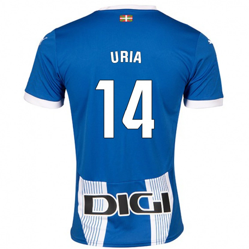 Danxen Dzieci Iker Uria #14 Niebieski Domowa Koszulka 2024/25 Koszulki Klubowe