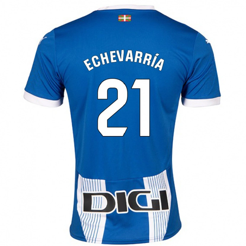 Danxen Dzieci Martin Echevarría #21 Niebieski Domowa Koszulka 2024/25 Koszulki Klubowe