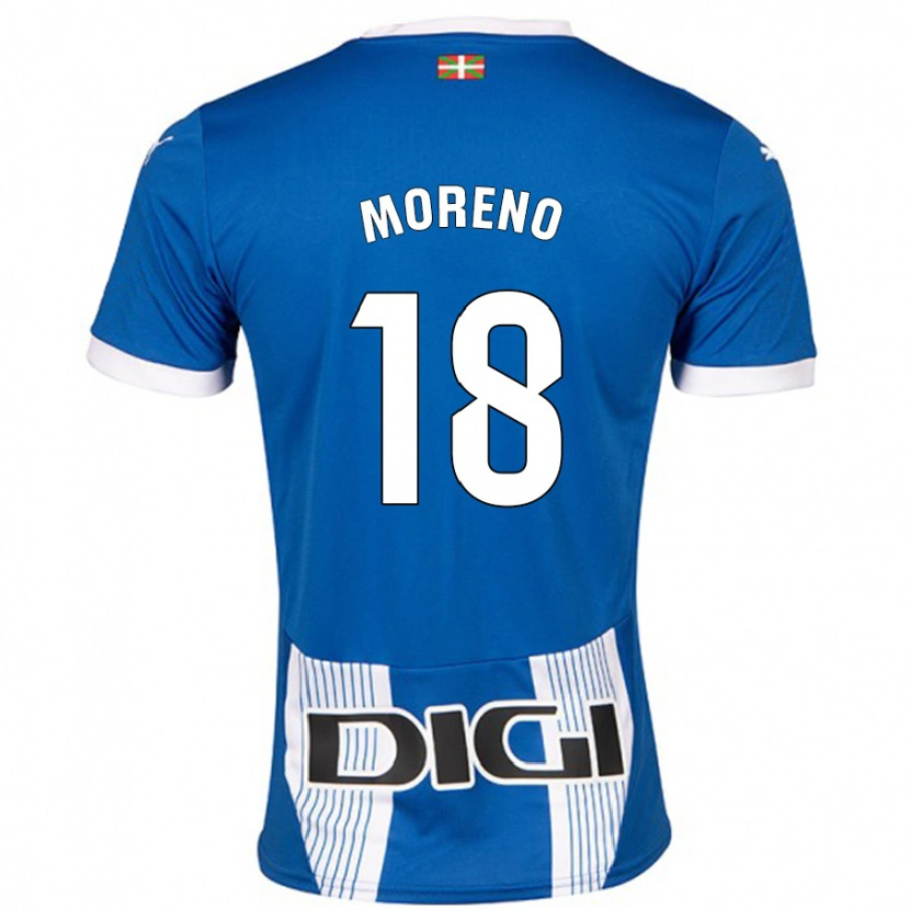 Danxen Dzieci Laura Moreno #18 Niebieski Domowa Koszulka 2024/25 Koszulki Klubowe