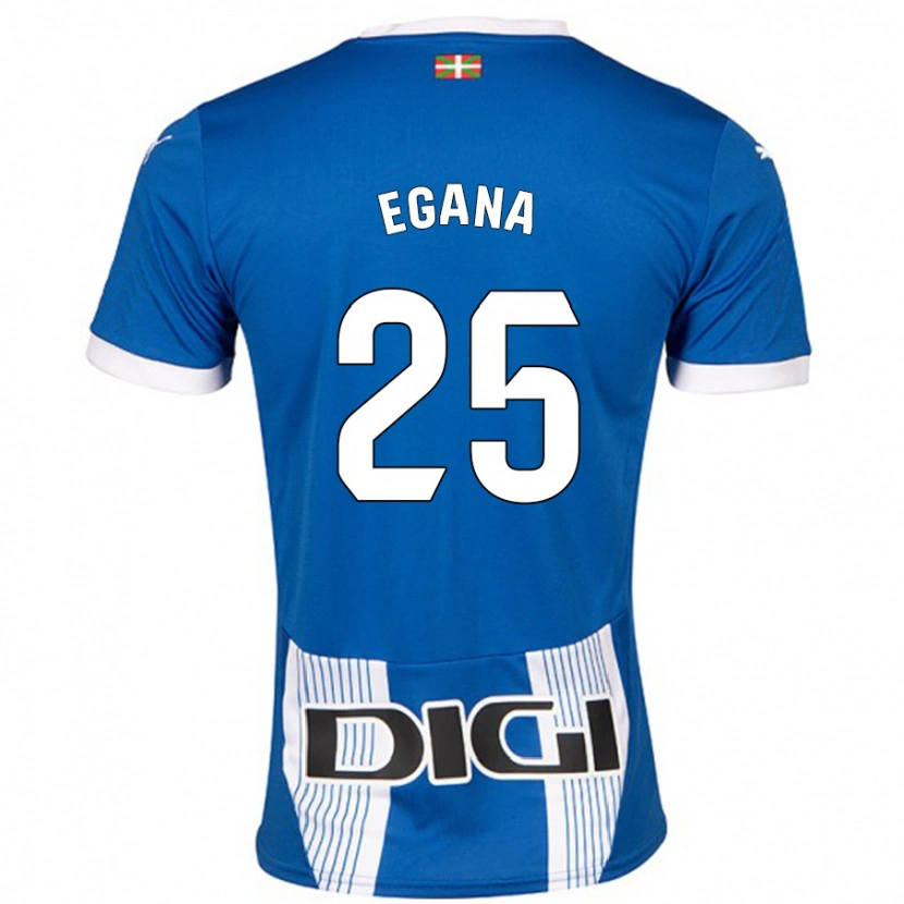 Danxen Dzieci Eider Egaña #25 Niebieski Domowa Koszulka 2024/25 Koszulki Klubowe