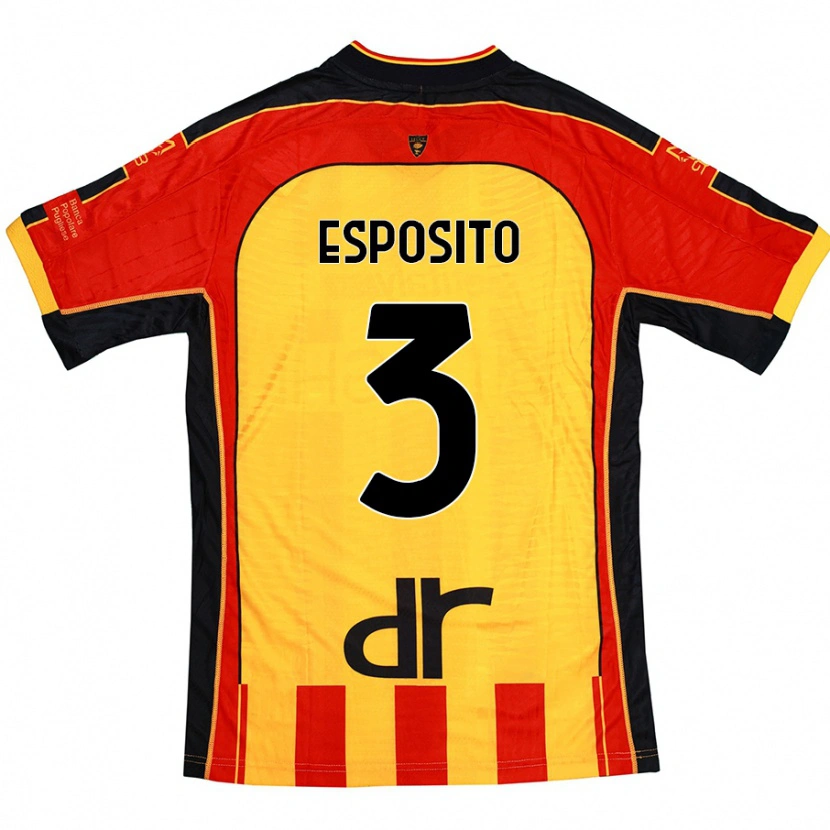 Danxen Dzieci Sebastian Esposito #3 Żółty Czerwony Domowa Koszulka 2024/25 Koszulki Klubowe