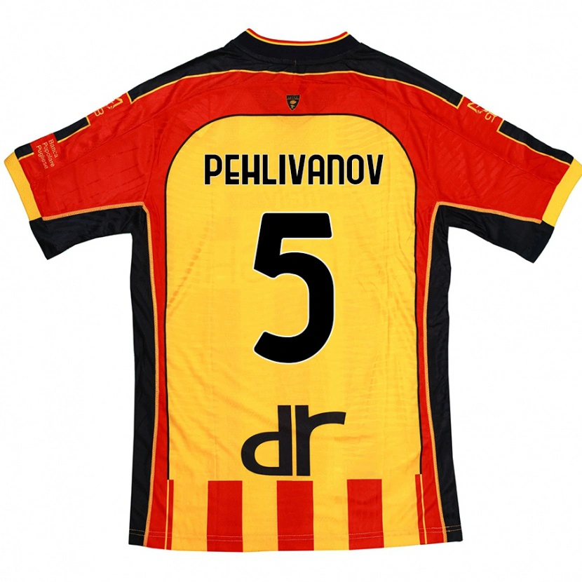 Danxen Dzieci Cristian Pehlivanov #5 Żółty Czerwony Domowa Koszulka 2024/25 Koszulki Klubowe