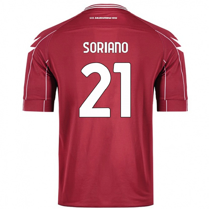 Danxen Dzieci Roberto Soriano #21 Burgundowy Domowa Koszulka 2024/25 Koszulki Klubowe