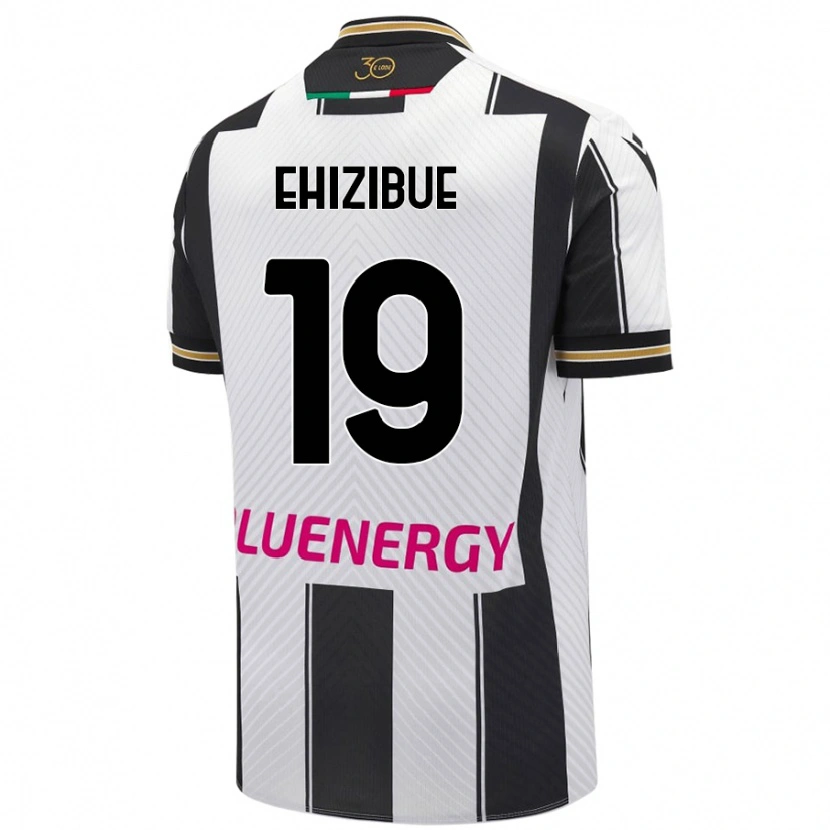 Danxen Dzieci Kingsley Ehizibue #19 Biały Czarny Domowa Koszulka 2024/25 Koszulki Klubowe