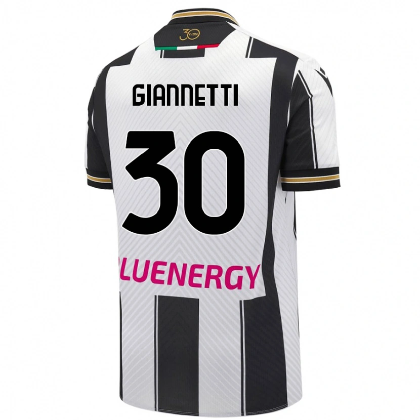 Danxen Dzieci Lautaro Giannetti #30 Biały Czarny Domowa Koszulka 2024/25 Koszulki Klubowe