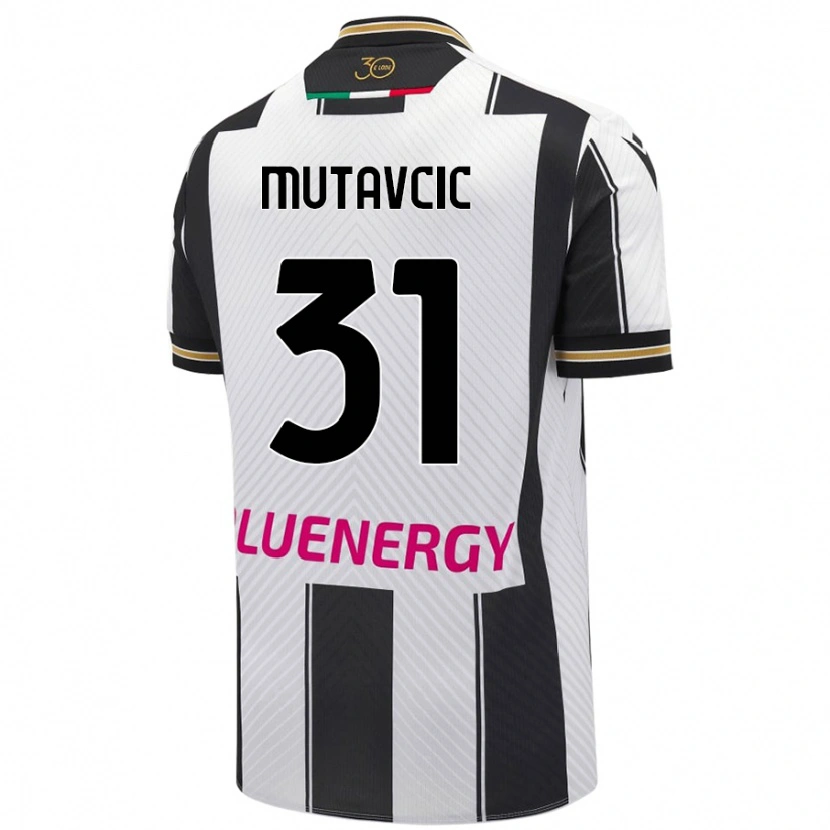 Danxen Dzieci Jan Mutavcic #31 Biały Czarny Domowa Koszulka 2024/25 Koszulki Klubowe