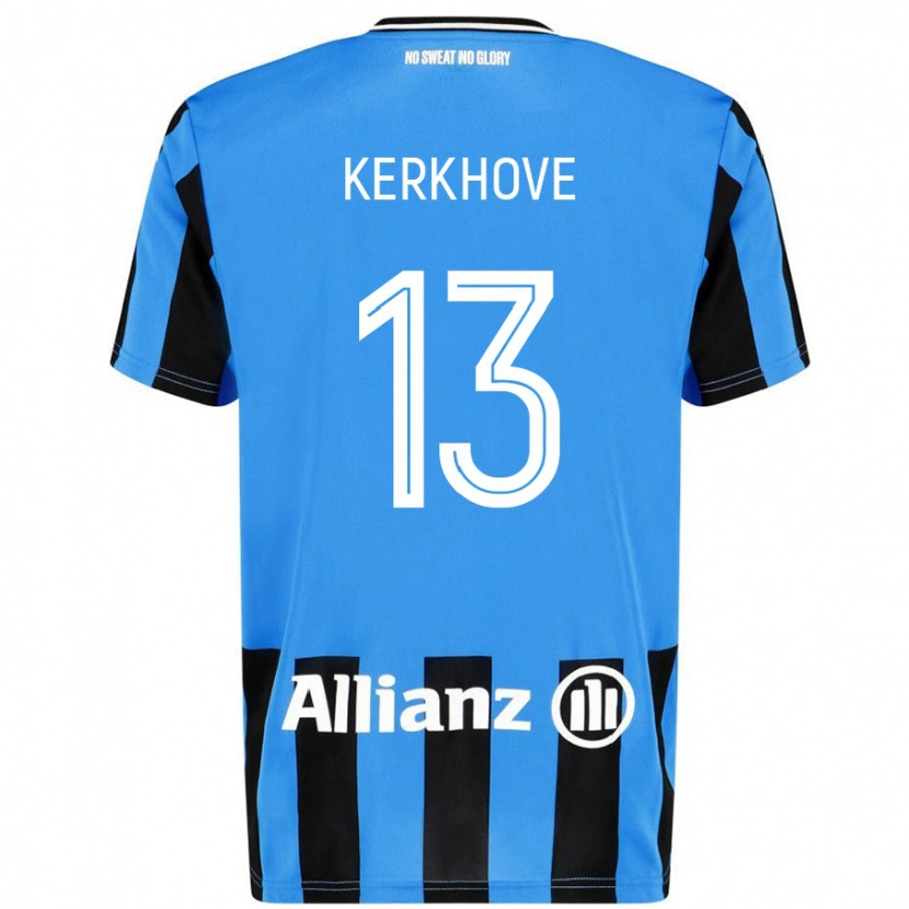 Danxen Dzieci Angel Kerkhove #13 Niebieski Czarny Domowa Koszulka 2024/25 Koszulki Klubowe