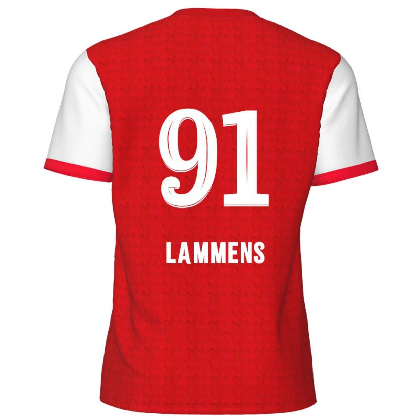Danxen Dzieci Senne Lammens #91 Czerwony Biały Domowa Koszulka 2024/25 Koszulki Klubowe