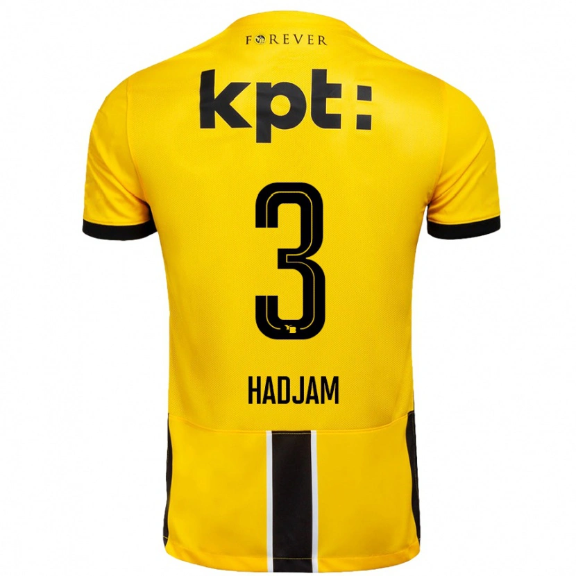 Danxen Dzieci Jaouen Hadjam #3 Żółto-Czarny Domowa Koszulka 2024/25 Koszulki Klubowe