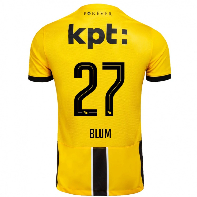 Danxen Dzieci Lewin Blum #27 Żółto-Czarny Domowa Koszulka 2024/25 Koszulki Klubowe