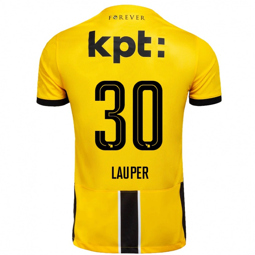 Danxen Dzieci Sandro Lauper #30 Żółto-Czarny Domowa Koszulka 2024/25 Koszulki Klubowe