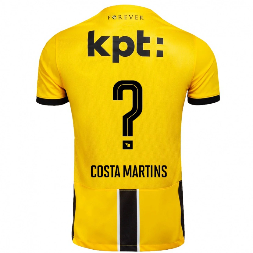 Danxen Dzieci Yvann Costa Martins #0 Żółto-Czarny Domowa Koszulka 2024/25 Koszulki Klubowe