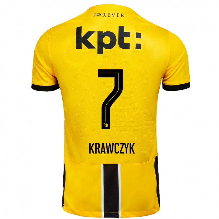 Danxen Dzieci Caroline Krawczyk #7 Żółto-Czarny Domowa Koszulka 2024/25 Koszulki Klubowe