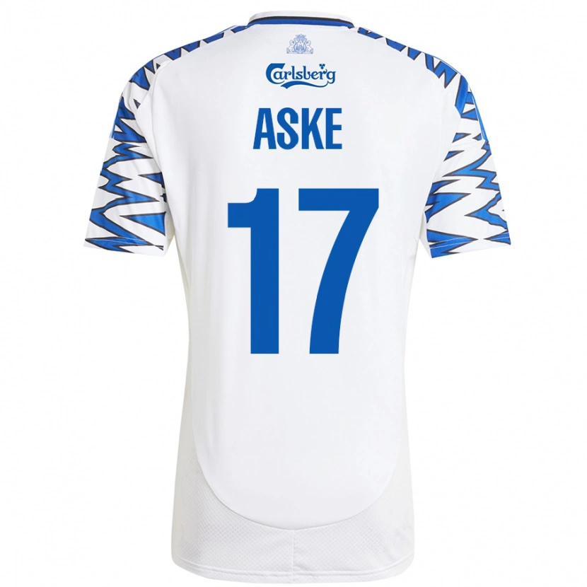 Danxen Dzieci Aske Christensen #17 Biały Błękitny Domowa Koszulka 2024/25 Koszulki Klubowe
