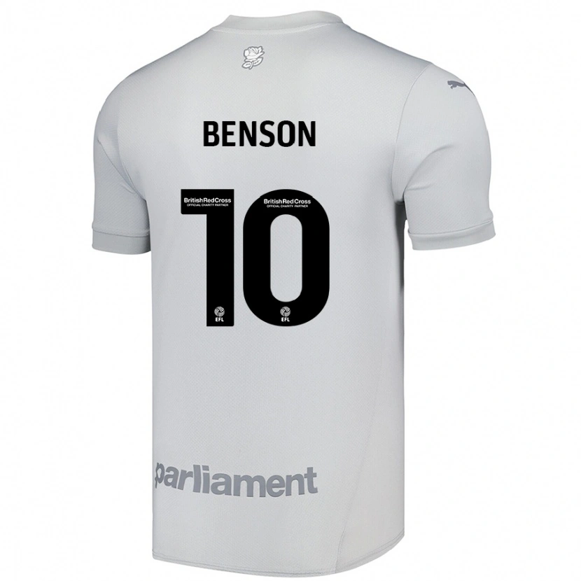 Danxen Dzieci Josh Benson #10 Srebrny Szary Wyjazdowa Koszulka 2024/25 Koszulki Klubowe
