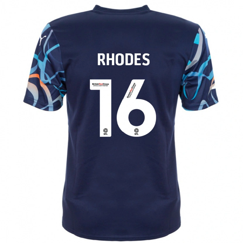 Danxen Dzieci Jordan Rhodes #16 Granatowy Wyjazdowa Koszulka 2024/25 Koszulki Klubowe