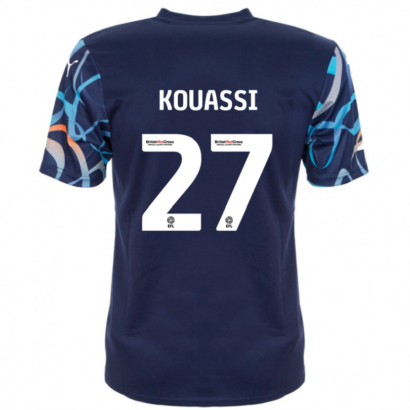 Danxen Dzieci Kylian Kouassi #27 Granatowy Wyjazdowa Koszulka 2024/25 Koszulki Klubowe