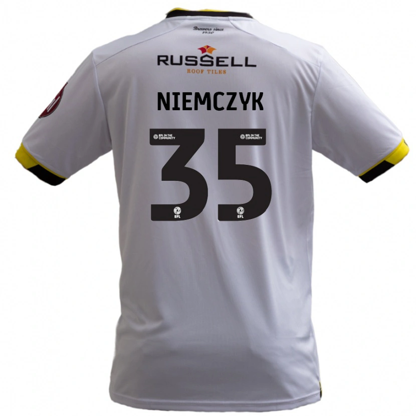 Danxen Dzieci Jakub Niemczyk #35 Biały Wyjazdowa Koszulka 2024/25 Koszulki Klubowe