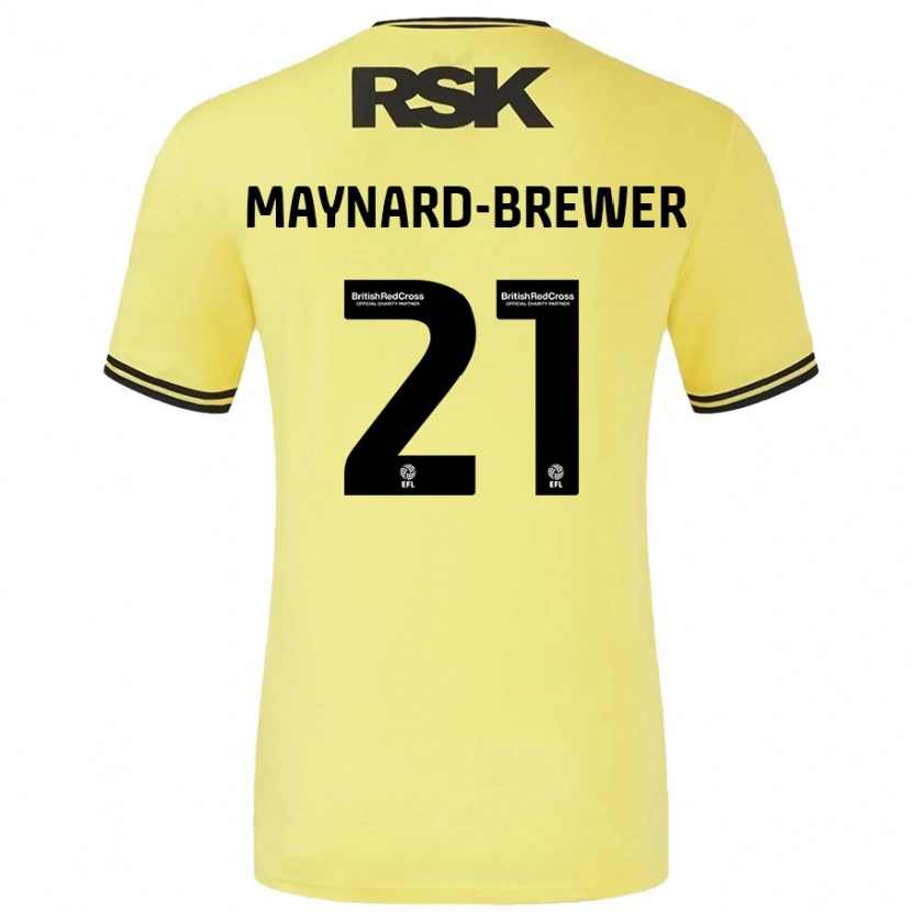 Danxen Dzieci Ashley Maynard-Brewer #21 Żółty Czarny Wyjazdowa Koszulka 2024/25 Koszulki Klubowe