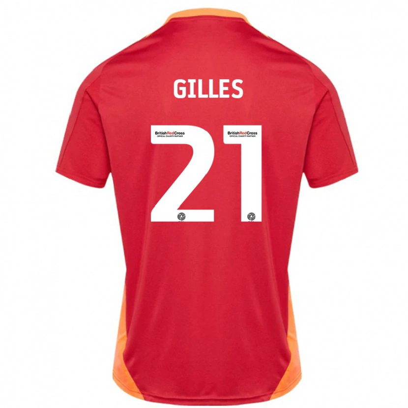 Danxen Dzieci Sophie Gilles #21 Niebieski Złamana Biel Wyjazdowa Koszulka 2024/25 Koszulki Klubowe
