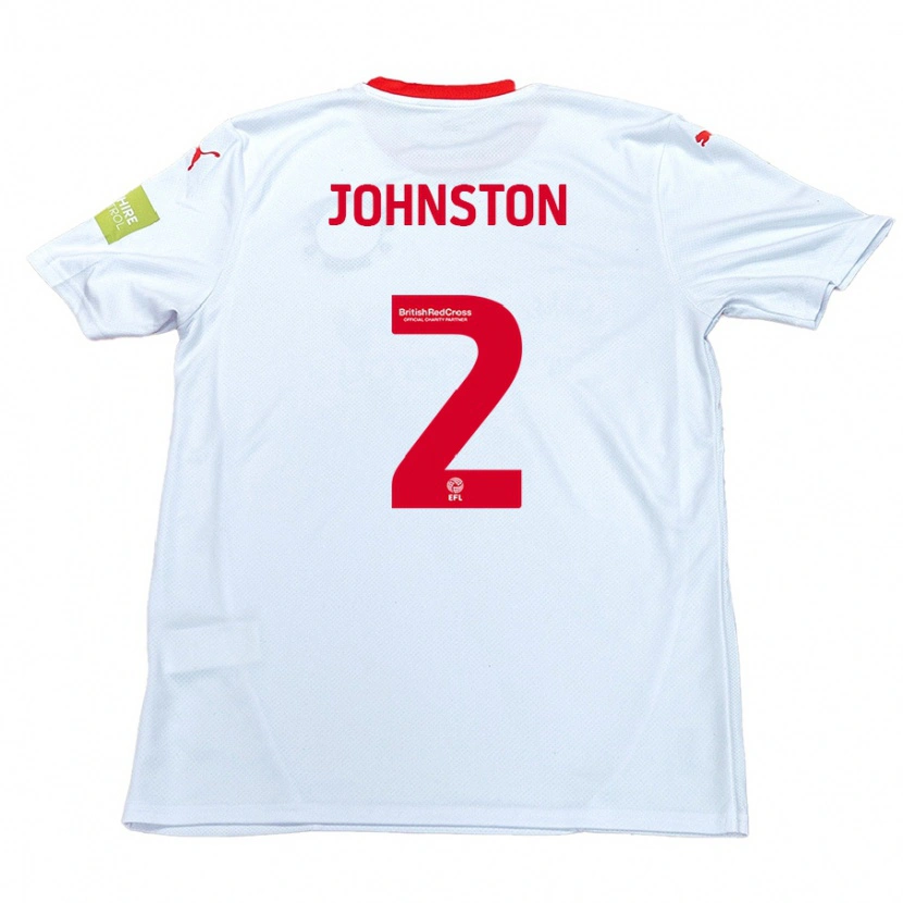 Danxen Dzieci Carl Johnston #2 Biały Wyjazdowa Koszulka 2024/25 Koszulki Klubowe