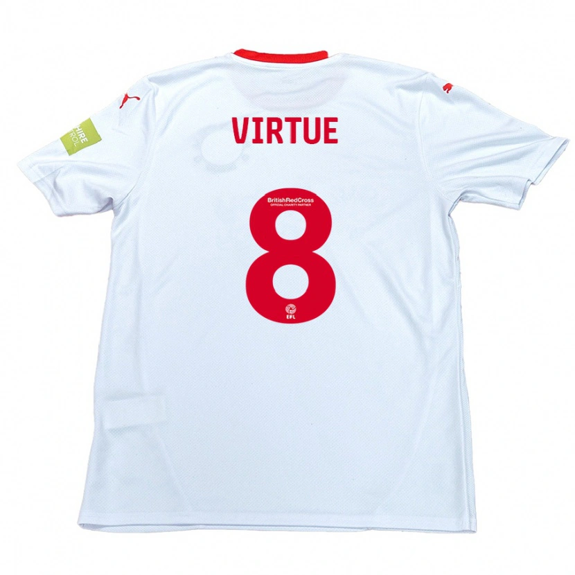 Danxen Dzieci Matty Virtue #8 Biały Wyjazdowa Koszulka 2024/25 Koszulki Klubowe