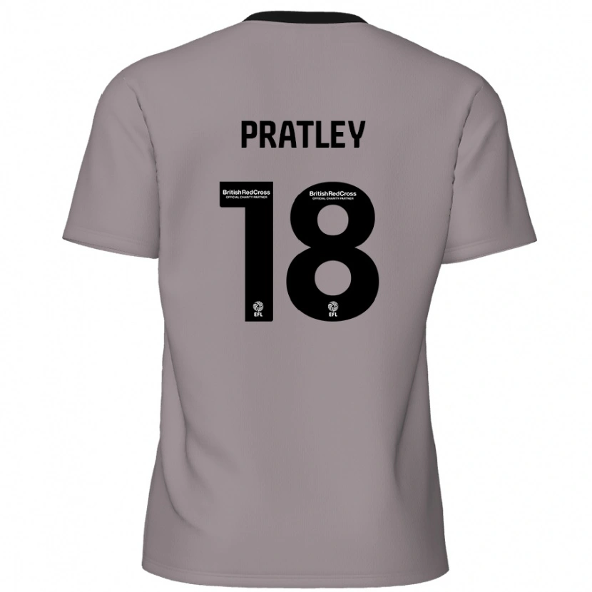 Danxen Dzieci Darren Pratley #18 Szary Wyjazdowa Koszulka 2024/25 Koszulki Klubowe
