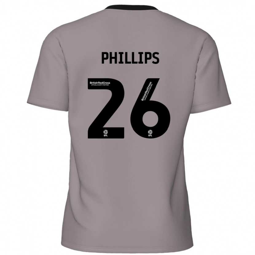 Danxen Dzieci Noah Phillips #26 Szary Wyjazdowa Koszulka 2024/25 Koszulki Klubowe