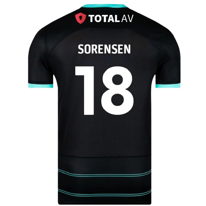 Danxen Dzieci Elias Sørensen #18 Czarny Wyjazdowa Koszulka 2024/25 Koszulki Klubowe