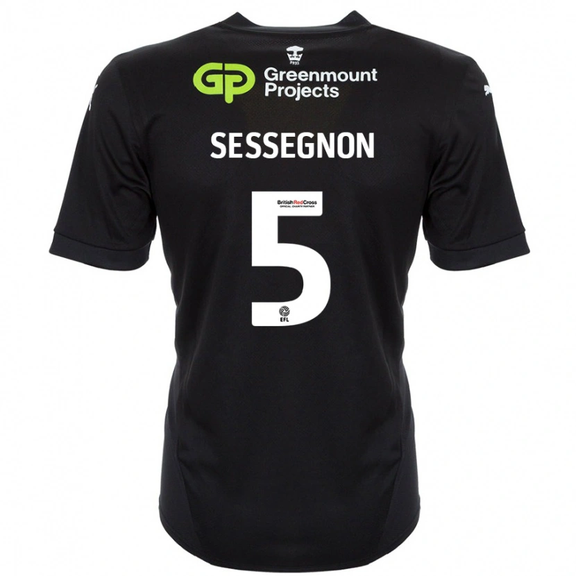 Danxen Dzieci Steven Sessegnon #5 Czarny Wyjazdowa Koszulka 2024/25 Koszulki Klubowe
