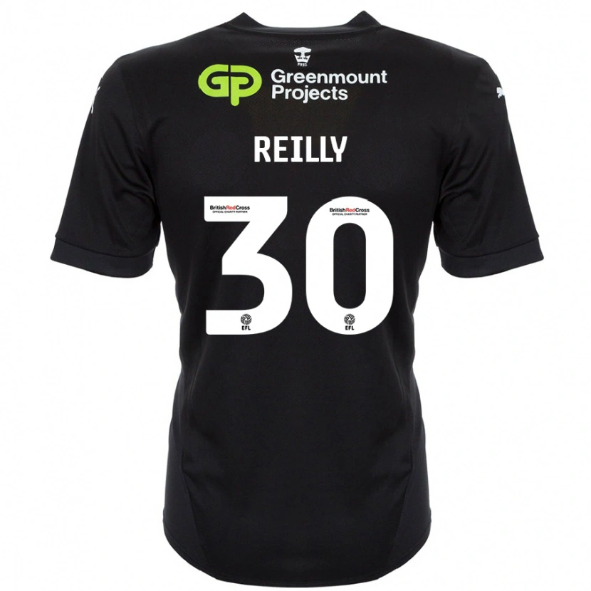 Danxen Dzieci Jack Reilly #30 Czarny Wyjazdowa Koszulka 2024/25 Koszulki Klubowe