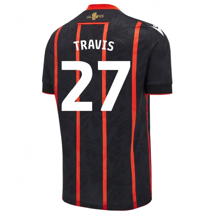 Danxen Dzieci Lewis Travis #27 Czarny Czerwony Wyjazdowa Koszulka 2024/25 Koszulki Klubowe