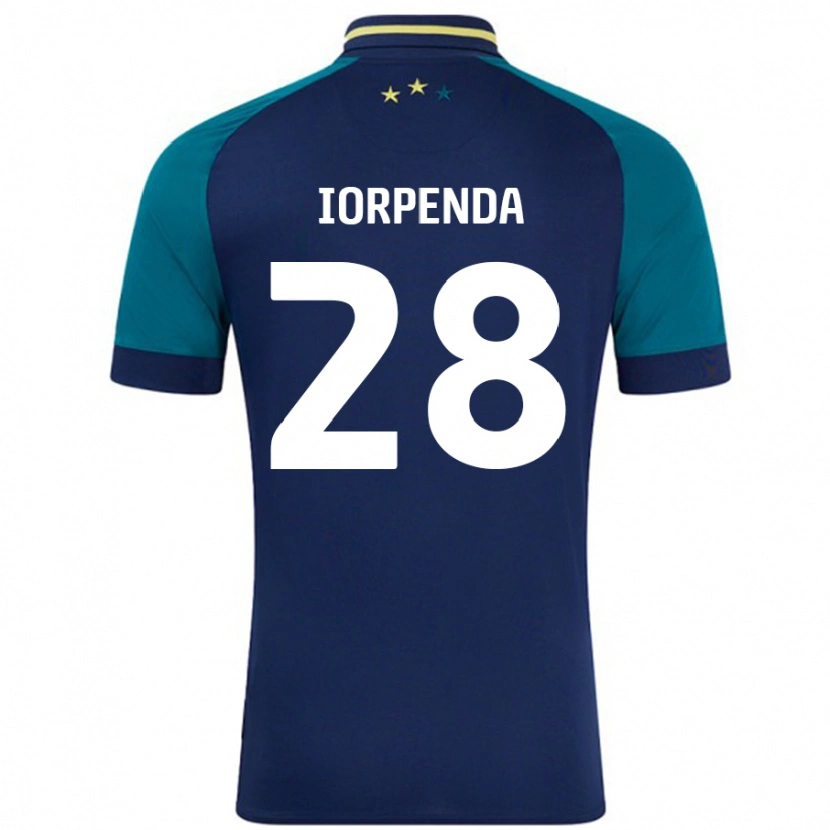 Danxen Dzieci Tom Iorpenda #28 Granatowy Ciemnozielony Wyjazdowa Koszulka 2024/25 Koszulki Klubowe