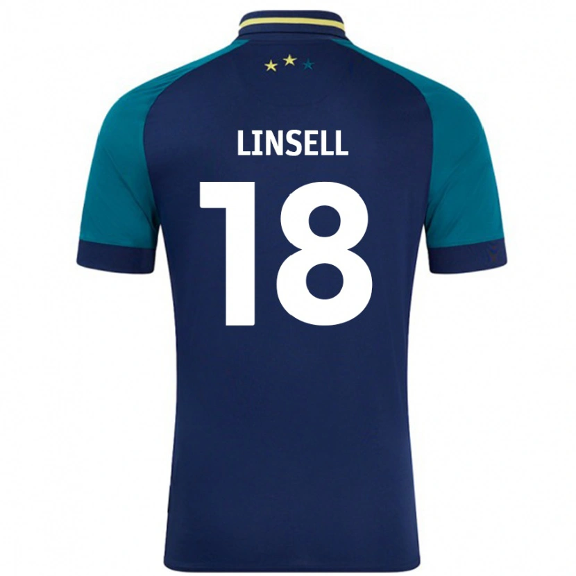 Danxen Dzieci Alice Linsell #18 Granatowy Ciemnozielony Wyjazdowa Koszulka 2024/25 Koszulki Klubowe