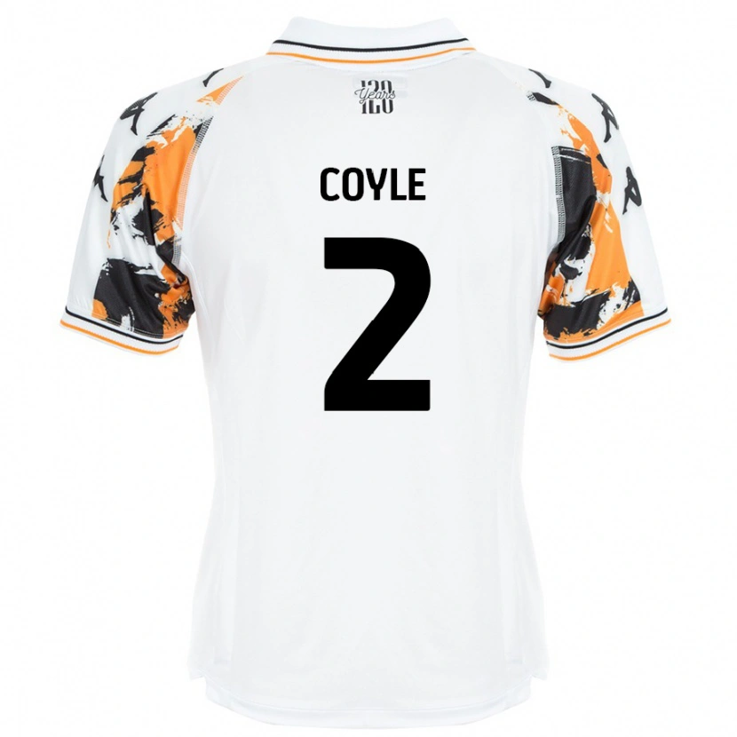 Danxen Dzieci Lewie Coyle #2 Biały Wyjazdowa Koszulka 2024/25 Koszulki Klubowe