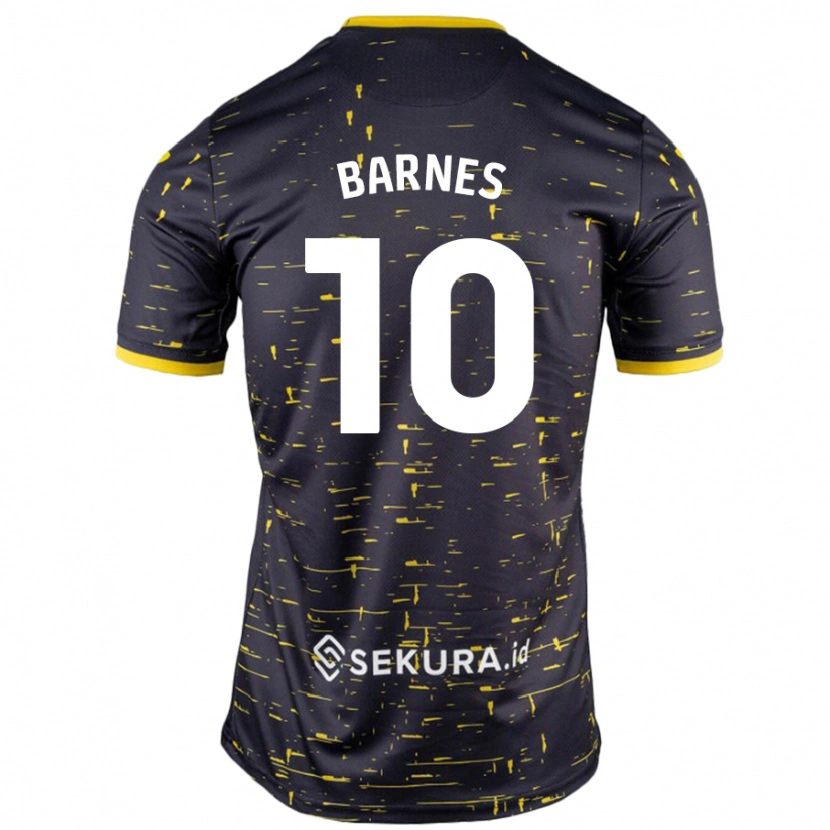 Danxen Dzieci Ashley Barnes #10 Czarny Żółty Wyjazdowa Koszulka 2024/25 Koszulki Klubowe