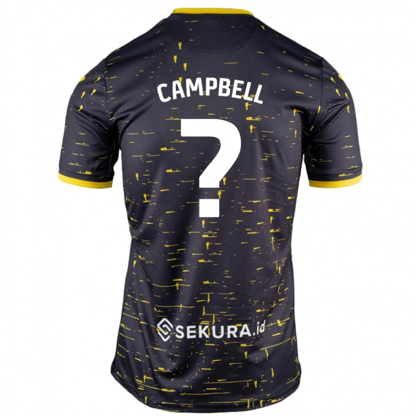 Danxen Dzieci Brandon Campbell #0 Czarny Żółty Wyjazdowa Koszulka 2024/25 Koszulki Klubowe