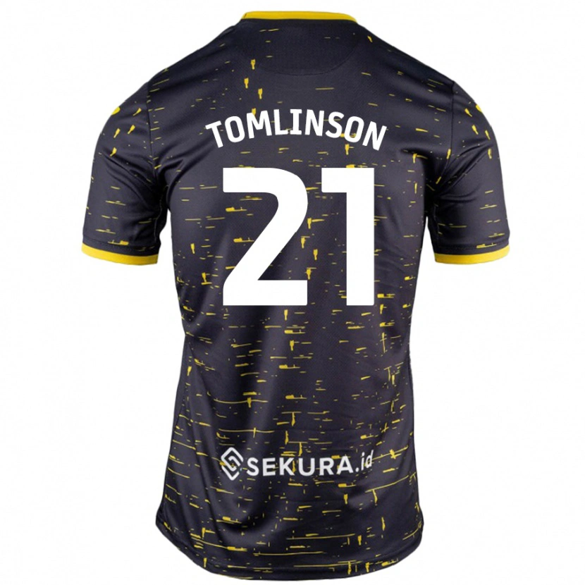 Danxen Dzieci Lauren Tomlinson #21 Czarny Żółty Wyjazdowa Koszulka 2024/25 Koszulki Klubowe